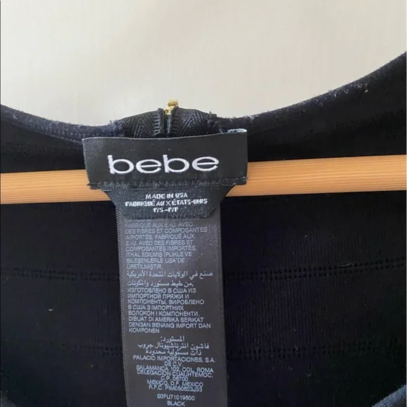 Bebe black bodycon dress w/short sleeves - Picture 3 of 5